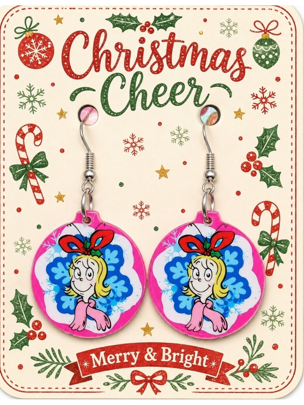 Dr. Seuss's How the Grinch Stole Christmas Cindy Lou Who Hypoallergenic Earrings